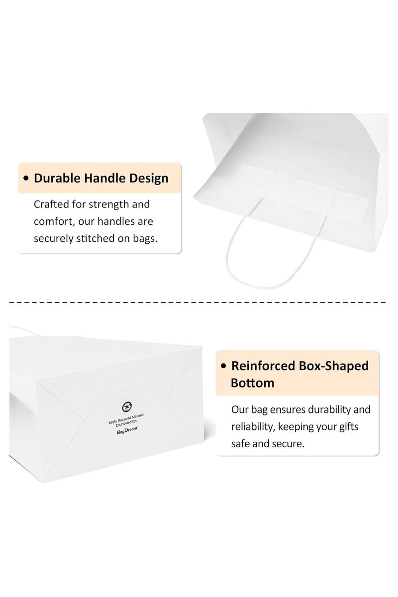 ذا بارتي بوبير 24 قطعة من أكياس الهدايا بمقبض، أكياس ورق كرافت 22 × 11 سم، أكياس هدايا للحلويات والحلوى والهدايا لأعياد ميلاد الأطفال، لوازم حفلات الزفاف، أكياس هدايا الحفلات - Image 3