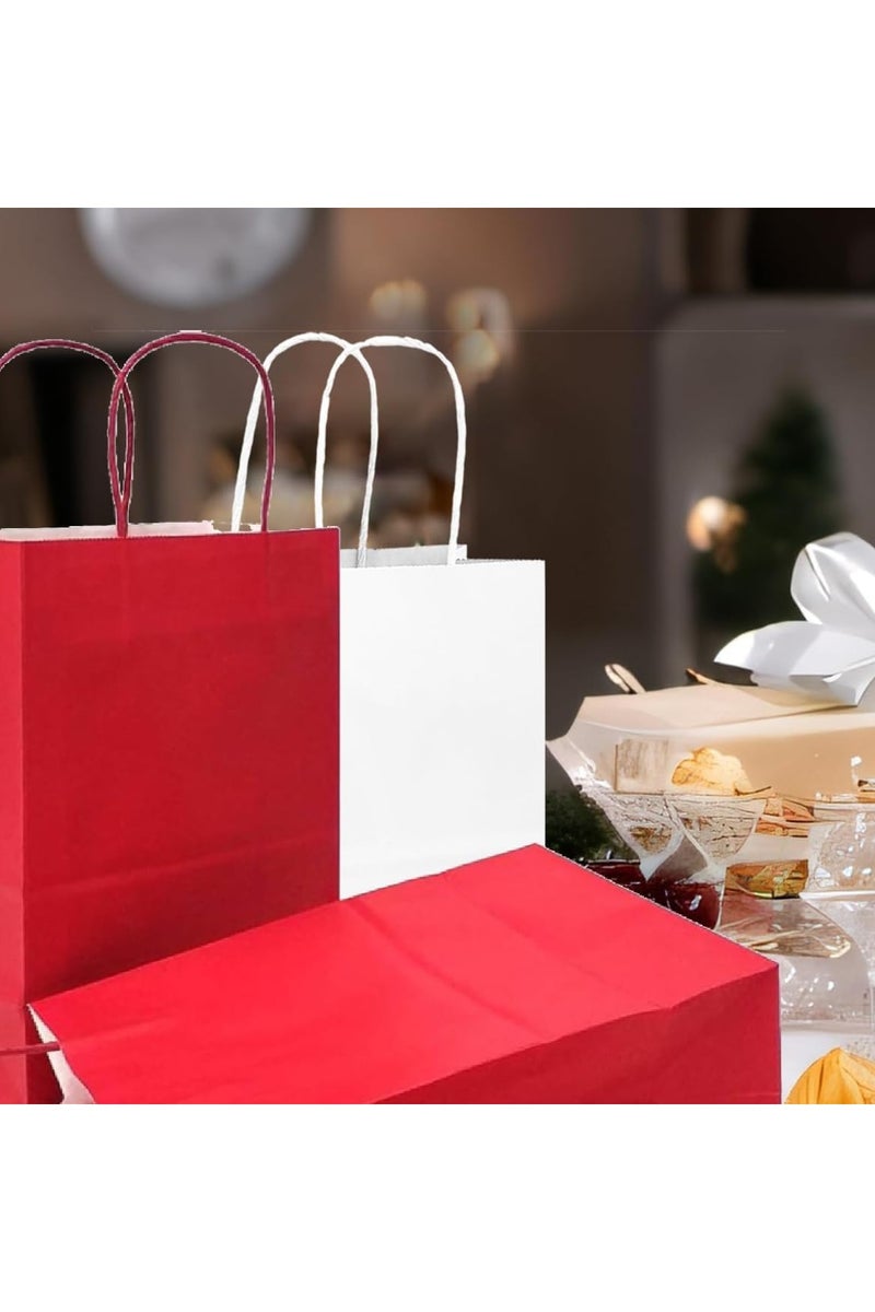 ذا بارتي بوبير 24 قطعة من أكياس الهدايا بمقبض، أكياس ورق كرافت 22 × 11 سم، أكياس هدايا للحلويات والحلوى والهدايا لأعياد ميلاد الأطفال، لوازم حفلات الزفاف، أكياس هدايا الحفلات - Image 4