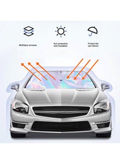 Excefore Car Wind Sun Shade Umbrella, Car Shade Front Windshield Cover Sun Visor, Foldable Automotive Windshield Sunshades, Protect Car from Sun Rays & Heat Damage, Keep Cool and Protect Interior  - Image 2