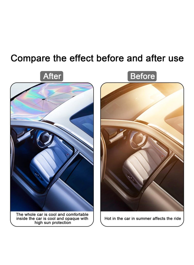 Excefore Car Wind Sun Shade Umbrella, Car Shade Front Windshield Cover Sun Visor, Foldable Automotive Windshield Sunshades, Protect Car from Sun Rays & Heat Damage, Keep Cool and Protect Interior  - Image 3