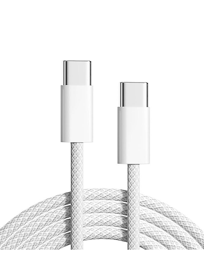 USB Type-C to C Cable,1Metre Braided Charging Cord ,Faster Cable Compatible with iPhone 16,15 Max 16,15, iPad, Samsung S25/24/23 Ultra,Xiaomi, iPad Mini/MacBook Fast Charging Cable,  - Image 1
