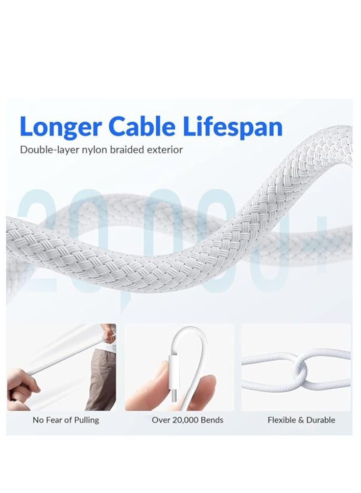 USB Type-C to C Cable,1Metre Braided Charging Cord ,Faster Cable Compatible with iPhone 16,15 Max 16,15, iPad, Samsung S25/24/23 Ultra,Xiaomi, iPad Mini/MacBook Fast Charging Cable,  - Image 2