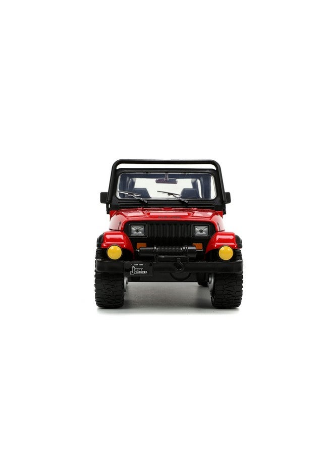 Jada Toys Just Trucks 1:24 1992 Jeep Wrangler Die-cast Car Red/Black with Tire Rack, Toys for Kids and Adults - Image 3