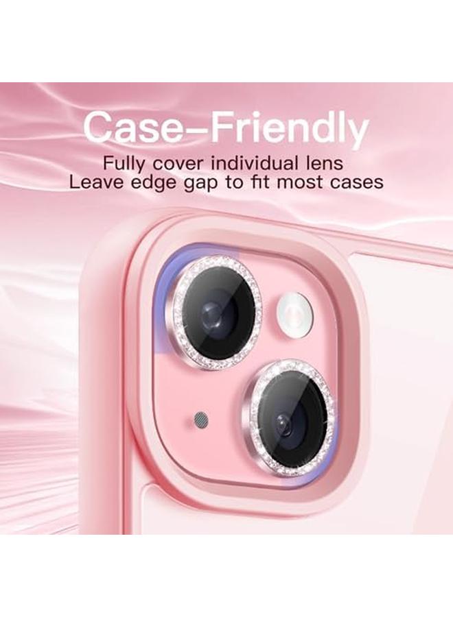 جي تيك واقي عدسة الكاميرا لهاتف آيفون 15 مقاس 6.1 بوصة وآيفون 15 بلس مقاس 6.7 بوصة، غطاء حماية فردي من الزجاج المقوى 9H بحلقة معدنية شفاف عالي الدقة، مجموعة واحدة باللون الوردي - Image 5