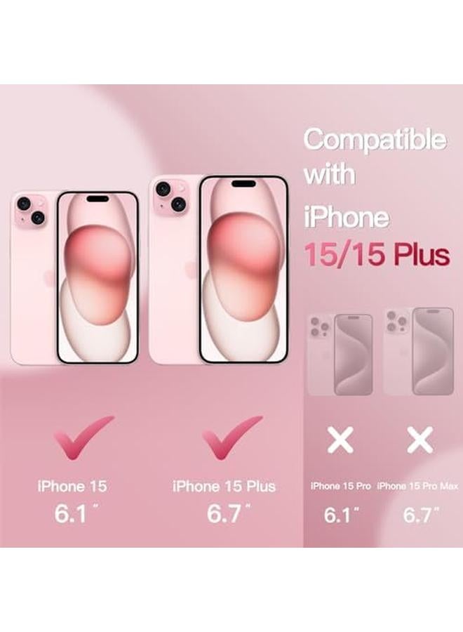 جي تيك واقي عدسة الكاميرا لهاتف آيفون 15 مقاس 6.1 بوصة وآيفون 15 بلس مقاس 6.7 بوصة، غطاء حماية فردي من الزجاج المقوى 9H بحلقة معدنية شفاف عالي الدقة، مجموعة واحدة باللون الوردي - Image 2