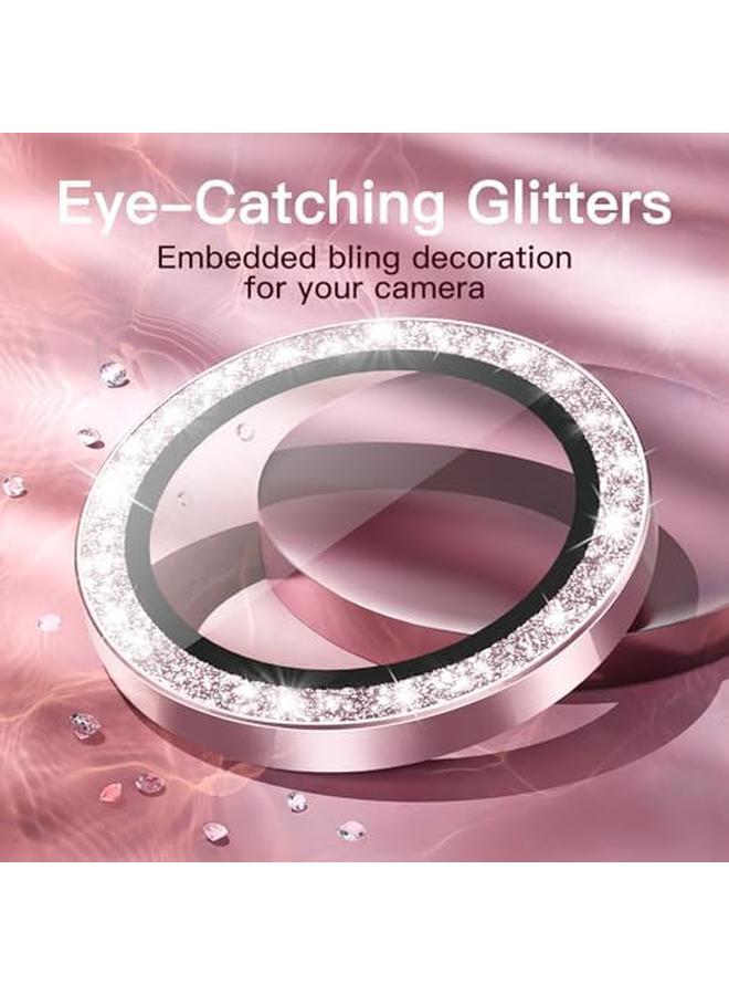 جي تيك واقي عدسة الكاميرا لهاتف آيفون 15 مقاس 6.1 بوصة وآيفون 15 بلس مقاس 6.7 بوصة، غطاء حماية فردي من الزجاج المقوى 9H بحلقة معدنية شفاف عالي الدقة، مجموعة واحدة باللون الوردي - Image 3