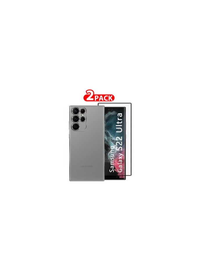CATANES (For Samsung Galaxy S22 Ultra) 2Packs, KST Classic Design Premium Transparent Case and Raised Protective Edges with Shockproof Screen Protector - Clear - Image 2