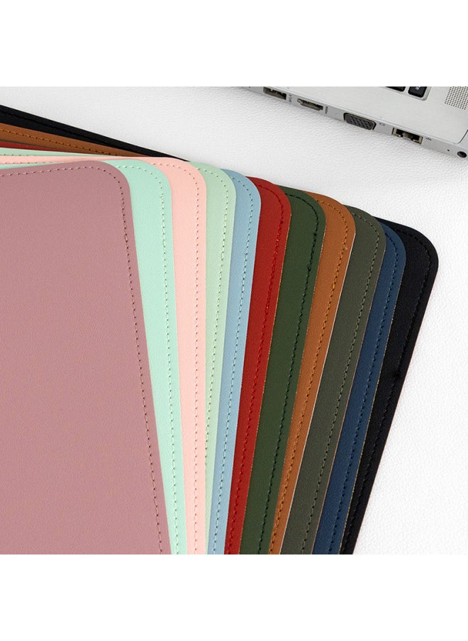 Generic - Office Desk Mat Large Leather Mouse Mat Laptop Computer Keyboard Mat Student Children's Desk Mat Writing Desk Mat-Color:Brown+grey-Pattern:(no Straps) 210*250mm - Image 1