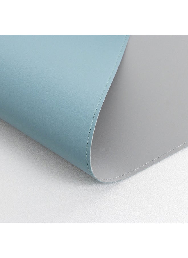 Generic - Office Desk Mat Large Leather Mouse Mat Laptop Computer Keyboard Mat Student Children's Desk Mat Writing Desk Mat-Color:Brown+grey-Pattern:(no Straps) 210*250mm - Image 1