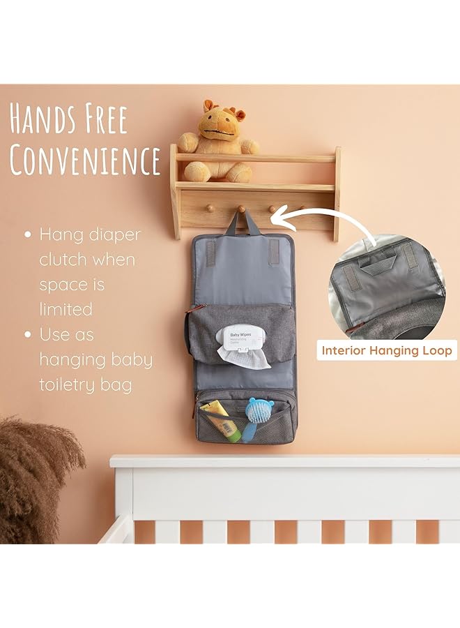 Excefore Diaper Clutch Trifold Compact Diaper Bag And Hanging Baby Toiletry Bag Portable Handheld Baby Diaper Changing Clutch Kit Travel Size Diaper Bag Organization Unique Design Multi Use - Image 2