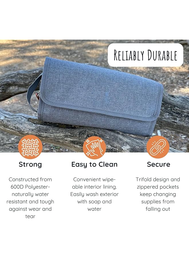 Excefore Diaper Clutch Trifold Compact Diaper Bag And Hanging Baby Toiletry Bag Portable Handheld Baby Diaper Changing Clutch Kit Travel Size Diaper Bag Organization Unique Design Multi Use - Image 3