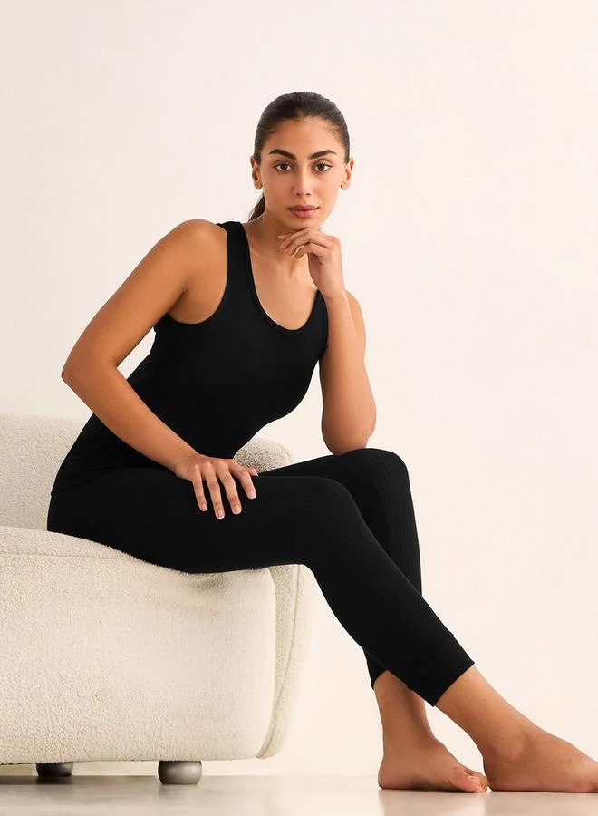 سبلاش فيڤ بلوزة حرارية بدون أكمام مضلعة