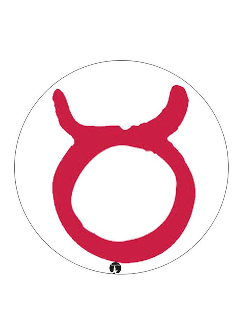 RKN Zodiac Sign Taurus Printed Pin Red - Image 1