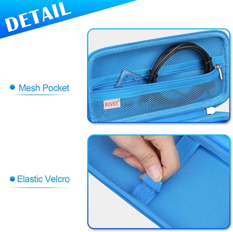 bovke Hard Travel Case for Texas Instruments TI-84 Plus CE/TI-84 Plus/TI-83 Plus CE/TI-83 Plus/Casio fx-9750GIII Graphing Calculator, Mesh Pocket for USB Cables, Manual, Pens, Accessories, Blue - Image 5