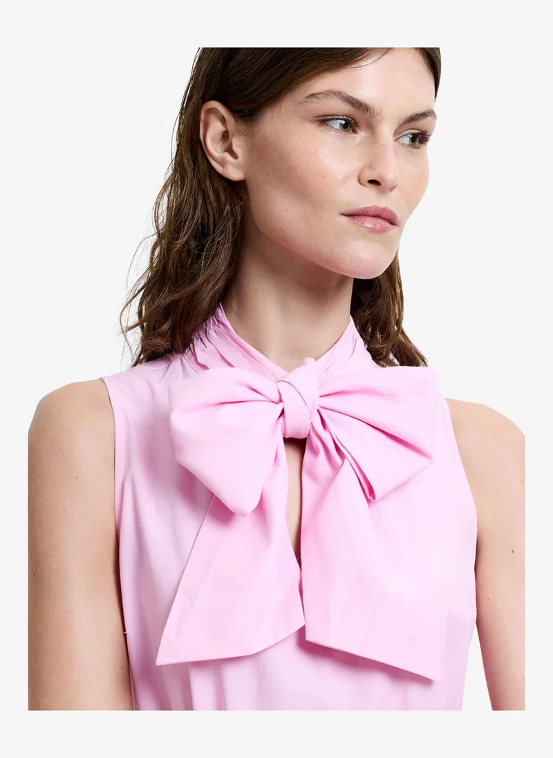 French Connection  Women's Light French Pink Era Poplin Godet Bow Dress for Women | Best Price UAE