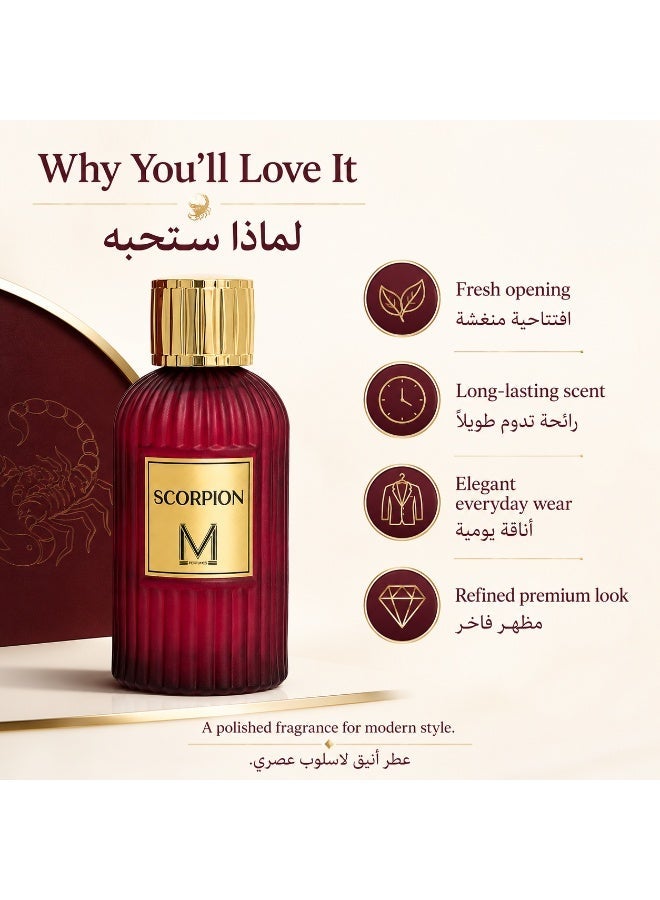 VM PERFUMES Scorpion Eau de Parfum 100ml – Fresh Pineapple, Mandarin, Apple & Aquatic Scent with Woody & Musky Base - Image 2