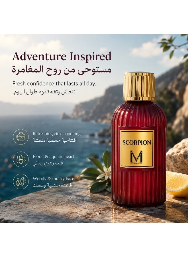 VM PERFUMES Scorpion Eau de Parfum 100ml – Fresh Pineapple, Mandarin, Apple & Aquatic Scent with Woody & Musky Base - Image 5