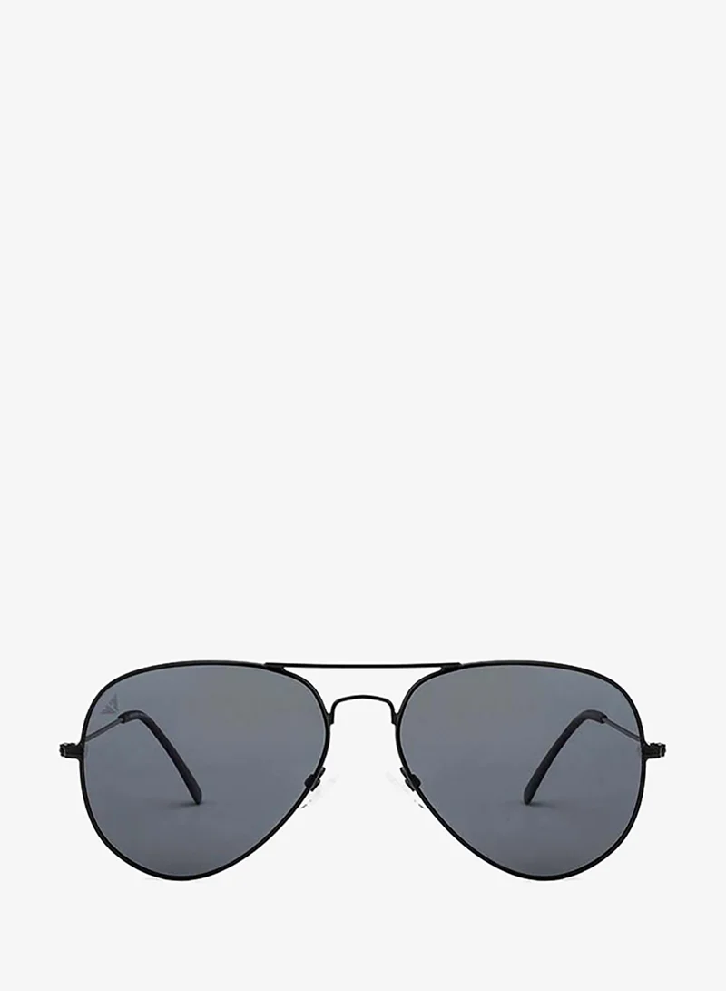VINCENT CHASE Top Gun Full Rim Aviator Frame Polarized &amp; UV Protected Sunglasses VC 5158/P - 58mm - Black