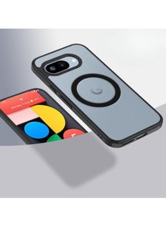 حالة متوافقة مع هاتف Google Pixel 9A 5G، حالة شفافة بلورية من البلاستيك الصلب مع زوايا مقاومة للصدمات، غطاء مغناطيسي بقماش ناعم لهاتف Pixel 9A.