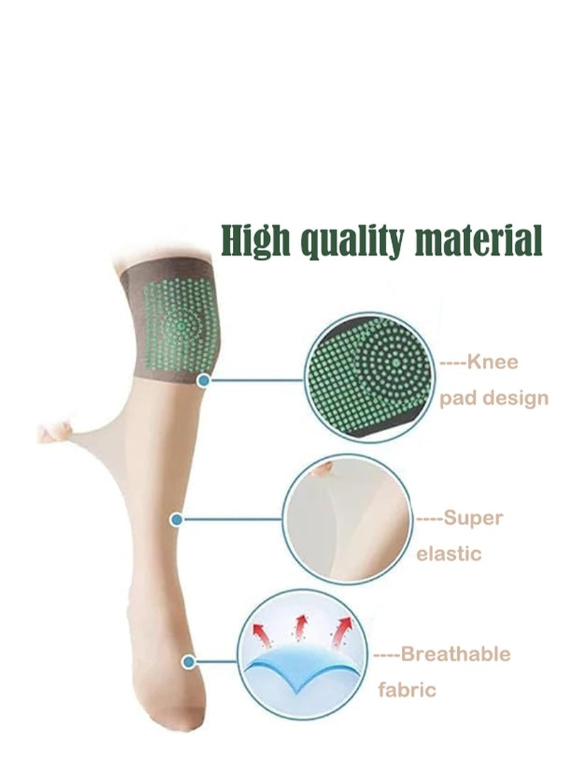 Y&D - Ionic Correction Lymphatic Detoxification Long Tube Silk Stockings, 3 Pair Mugwort Acupressure Shaping Stretch Socks - Image 1