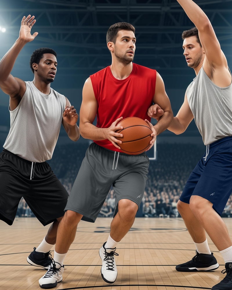 NY Threads 3 Pack Men's Athletic Shorts Quick Dry Lightweight Workout Running Gym Shorts with Pockets, Large, Black/Navy/Medium Grey - Image 5