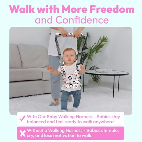 Watolt Baby Walking Harness - Handheld Kids Walker Helper - Toddler Infant Walker Harness Assistant Belt - Child Baby Walk Learning Help Support Assist Trainer Tool - for 7-24 Month Old - Image 2