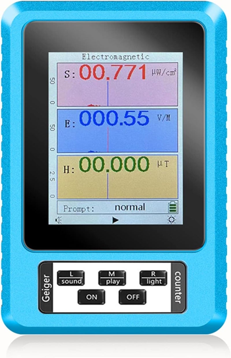 YWBL-WH Handheld Digital LCD EMF Meter Electromagnetic Field Radiation Detector for Home Office Outdoor Measurements (Blue) - Image 2