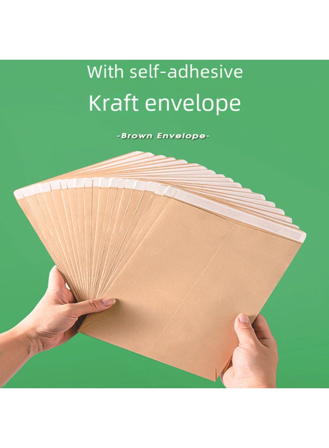 ASAHI Self-adhesive Sealing Double-sided Adhesive Paper Bag Printing Thickened Yellow Chinese Kraft Paper Envelope Paper Bag - Image 2