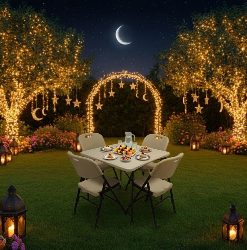 صن بوت كوميرس كرسي قابل للطي محمول - إطار فولاذي متين مع مقعد ومسند ظهر مريحين – بيج - Image 5