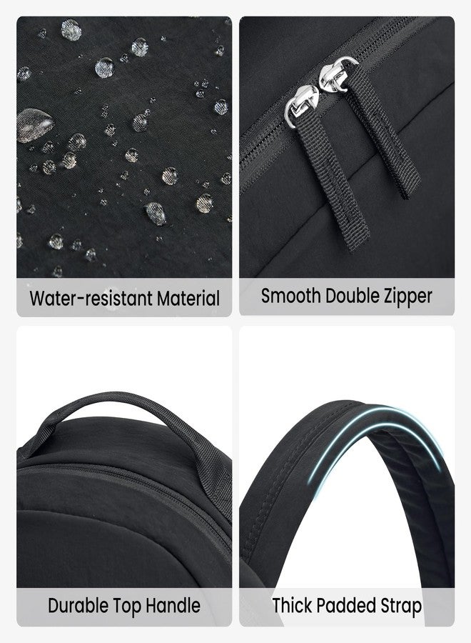 جي4فري حقيبة ظهر صغيرة من النايلون من G4Free للنساء والرجال، حقيبة ظهر خفيفة الوزن مناسبة للسفر والعمل والمشي لمسافات طويلة، لون أسود - Image 5