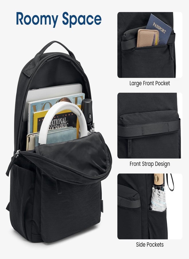 جي4فري حقيبة ظهر صغيرة من النايلون من G4Free للنساء والرجال، حقيبة ظهر خفيفة الوزن مناسبة للسفر والعمل والمشي لمسافات طويلة، لون أسود - Image 3