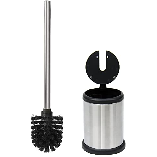 Casaphoria Stainless Steel Toilet Bowl Brush and Holder set for Deep Cleaning,Bowl Scrubber Brush with Lid for Bathroom,Deluxe Freestanding Toilet Brush and Plunger Combo - Image 1