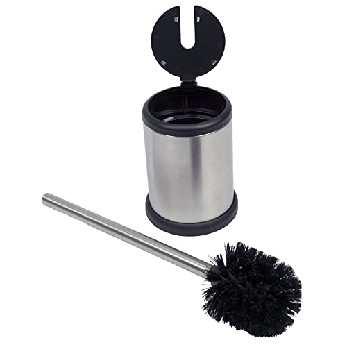 Casaphoria Stainless Steel Toilet Bowl Brush and Holder set for Deep Cleaning,Bowl Scrubber Brush with Lid for Bathroom,Deluxe Freestanding Toilet Brush and Plunger Combo - Image 2