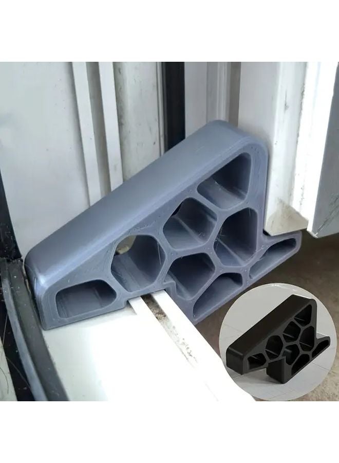 Heavy Duty Door Stopper With Track Lock Non Slip Gray Wedge For Home Office Hotel - Image 2