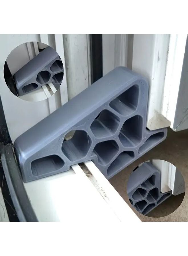 Heavy Duty Door Stopper With Track Lock Non Slip Gray Wedge For Home Office Hotel - Image 1