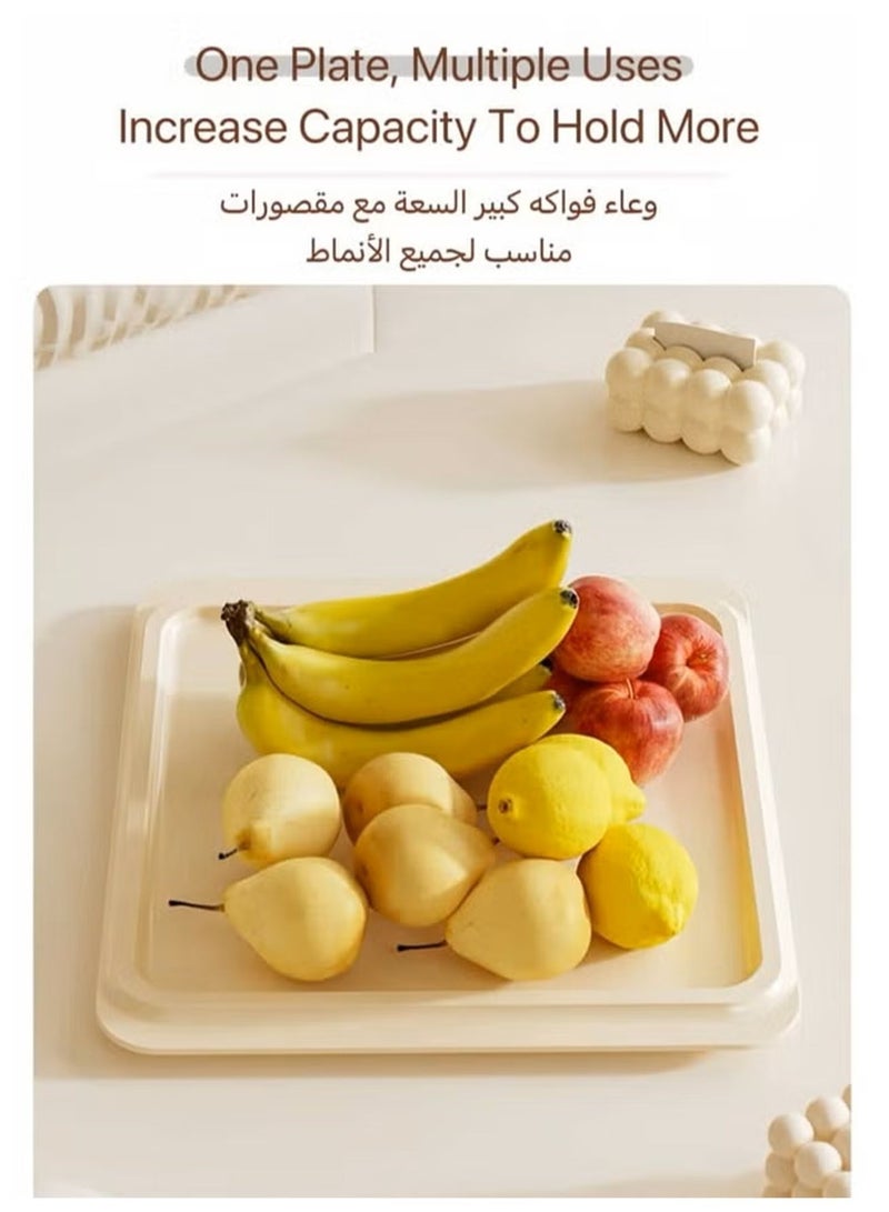 VONQU طوفريات ضيافة سعودية فاخرة | ٤ علب طوفريات كريمية + صينية ضيافة متعددة الاستخدامات | مجموعة صحون مكسرات وحلويات نخب أول مع صحن فواكه تراثي للضيافة المنزلية وحفلات العيد - هدايا ضيافة أنيقة للمناسبات الرسمية تمر - Image 4