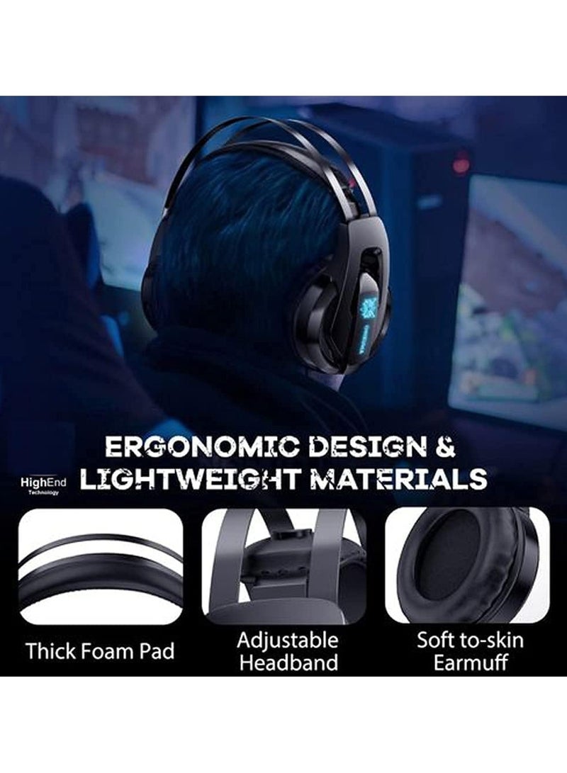 Onikuma K16 rgb LED Gaming Headset Over-Ear With Mic For PS5, PS4, Xbox One, PC, Mac - Image 2