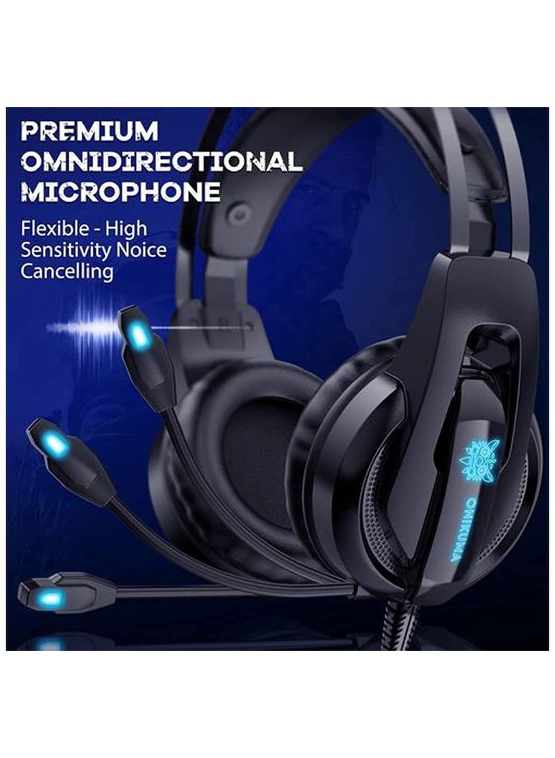 Onikuma K16 rgb LED Gaming Headset Over-Ear With Mic For PS5, PS4, Xbox One, PC, Mac - Image 4