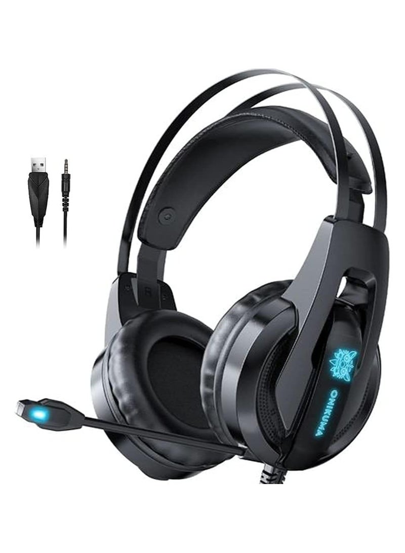 Onikuma K16 rgb LED Gaming Headset Over-Ear With Mic For PS5, PS4, Xbox One, PC, Mac - Image 5