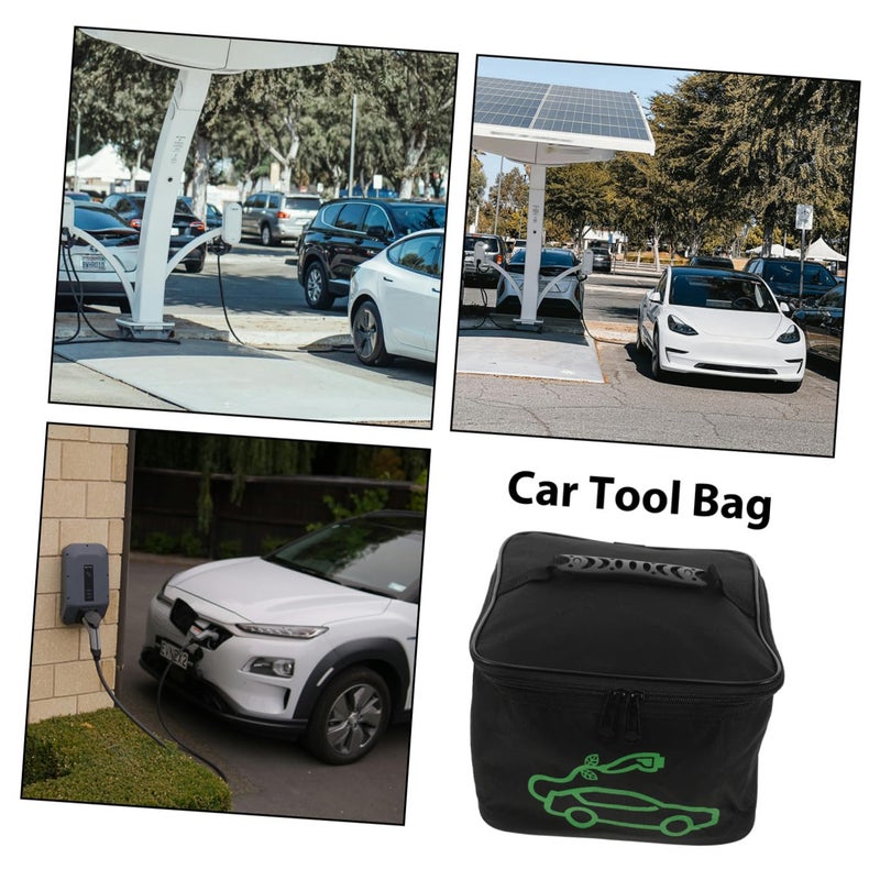Heavy Duty Waterproof EV Charger Case Large Capacity Travel Storage Bag Black - Image 4