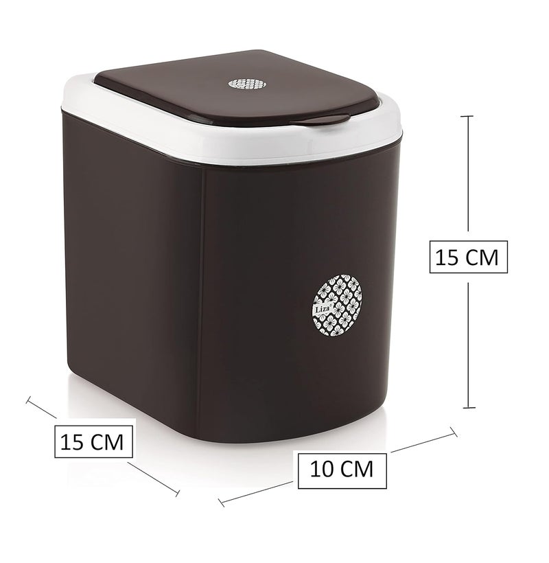Liza Mini Waste Bin Disposal Dustbin Wooden Finished Dustbin for Car Office Desk and Home Use Black - Image 2