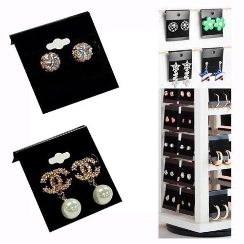 Adorox 200 Piece Black Earring Card Holders with Back Hook – Perfect for Earring Display and Organization - Image 3