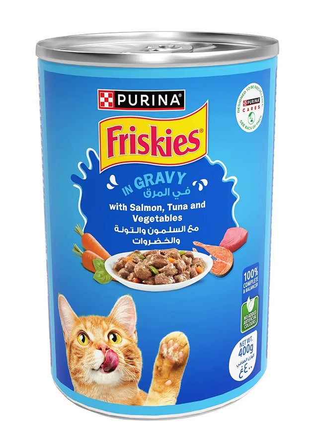 بورينا فريسكيز طعام القطط الرطب بسمك السلمون والتونة والخضروات 400جم - Image 1