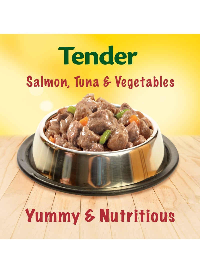 بورينا فريسكيز طعام القطط الرطب بسمك السلمون والتونة والخضروات 400جم - Image 2