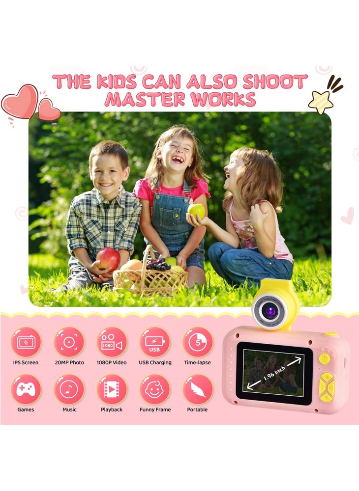 Generic KDC-0025 180 Degree Flip Lens 2.0 Inch Screen Mini Kids Camera Video Recorder,without Silicone Case - Pink - Image 3