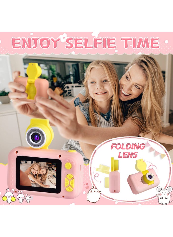 Generic KDC-0025 180 Degree Flip Lens 2.0 Inch Screen Mini Kids Camera Video Recorder,without Silicone Case - Pink - Image 2