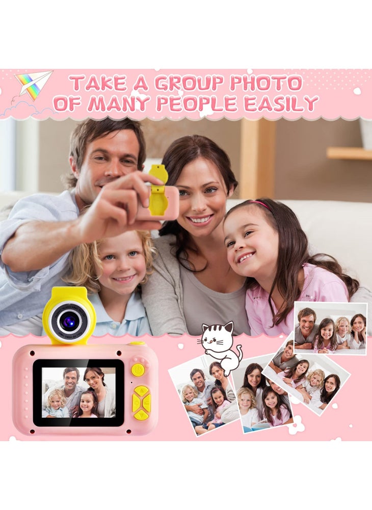 Generic KDC-0025 180 Degree Flip Lens 2.0 Inch Screen Mini Kids Camera Video Recorder,without Silicone Case - Pink - Image 5