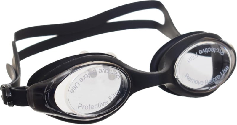 Silicone Swimming Goggles With Ear Plugs - Black