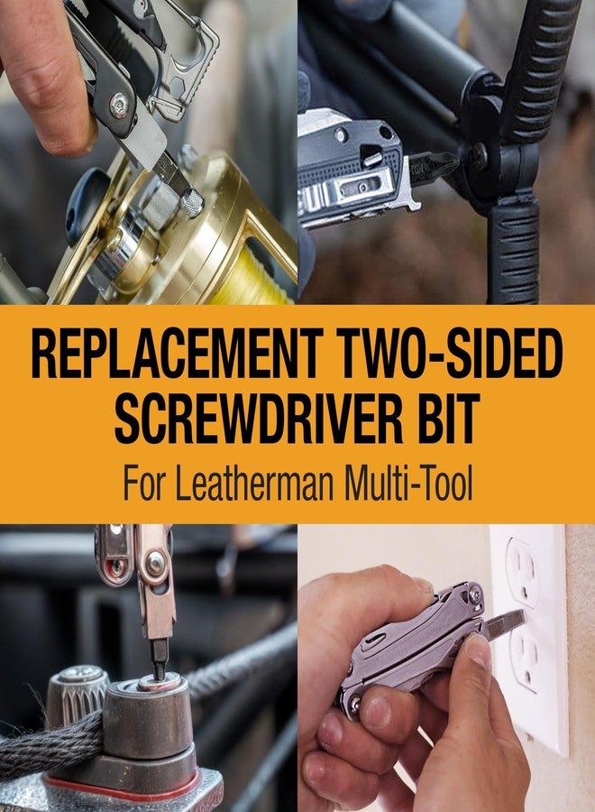 Samorillo [3 Pack] Replacement Two-Sided Screwdriver Bit For Leatherman Multi-Tool - #1-#2 Phillips Head + 3/16 Flat Head - Add Or Replace Your Multitool Screwdriver - Exact Fit For Most Leatherman Multi Tools - Image 3