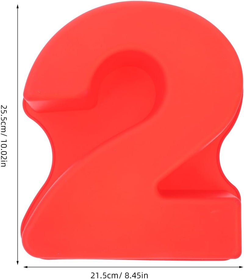 Large Silicone Number Cake Mold, Red 3d Baking Pan, Non-stick Food-grade Silicone, Large Size Number 2 Cake Pan for Birthday and Anniversary Baking - Image 2